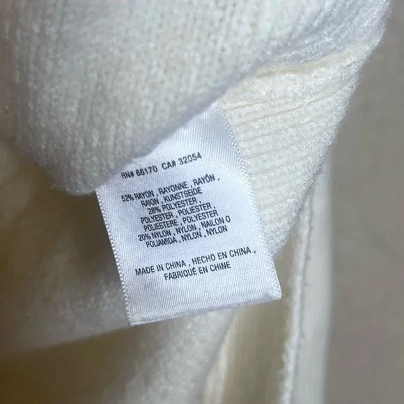 Anthropologie Women’s XS Creamy White Tunic Sweater Cowl Turtleneck Soft Long - Picture 5 of 6